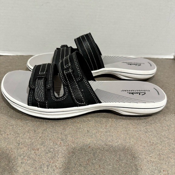 Clarks Cloud Stepper Breeze Piper Black And Gray Slides Sandals 11 M - Picture 6 of 8